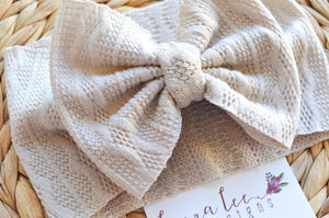 Large Julia Bow Headwrap || Cream Sweater