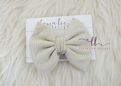 Large Julia Messy Bow Style Bow || Tan