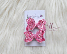 Pippy Style Pigtail Bow Set || Tickled Pink Glitter