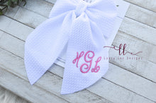 Monogrammed Large Timber Bow || White
