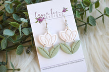 Tulip Clay Earrings || White || Made to Order