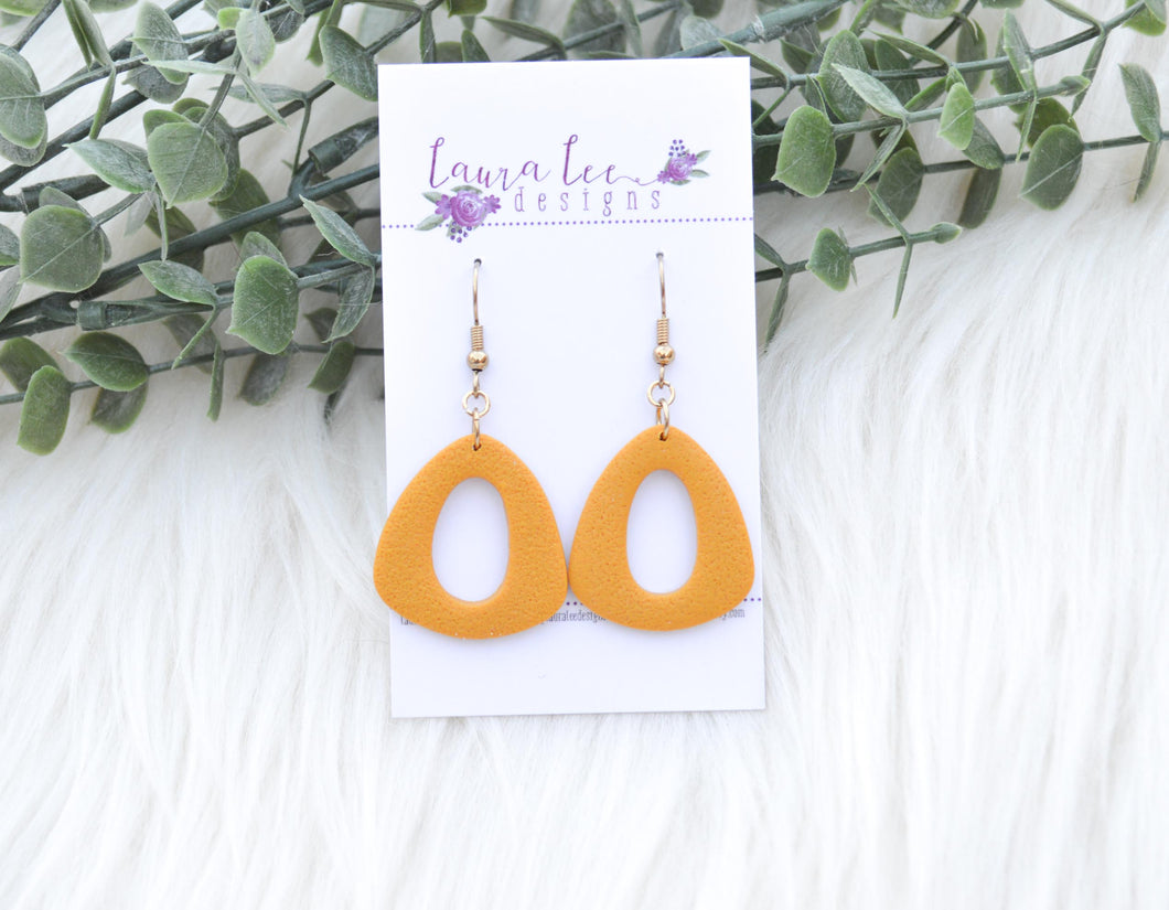 Veronica Clay Earrings || Mustard Yellow