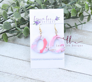 Veronica Clay Earrings || Pink, White, and Gold