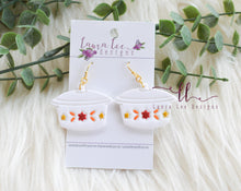 Vintage Dishes Clay Earrings || Red, Orange, and Yellow || Made to Order