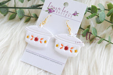 Vintage Dishes Clay Earrings || Red, Orange, and Yellow || Made to Order