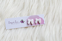 Bow Clay Stud Earrings || White || Made to Order