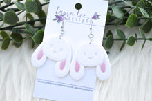 Bunny Clay Earrings || White Bunnies || Made to Order