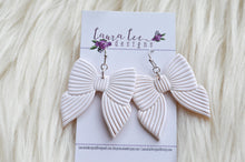 Bow Clay Earrings || White || Made to Order