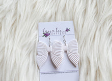 Bow Clay Earrings || White || Made to Order