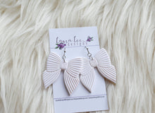 Bow Clay Earrings || White || Made to Order