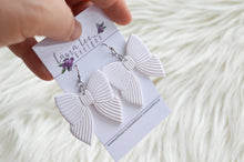 Bow Clay Earrings || White || Made to Order