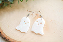 Ghost Resin Earrings || White Holographic