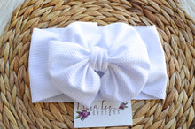 Large Messy Julia Bow Headwrap || White