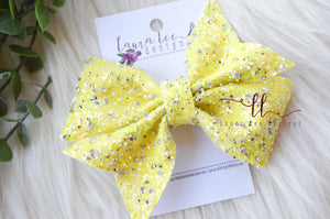 Mya Bow Style || Yellow Diamond Glitter