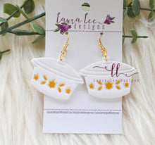 Vintage Dishes Clay Earrings || Yellow || Made to Order