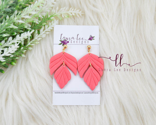 Penelope Clay Earrings || Coral