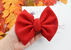 Large Julia Messy Bow Style Bow || Red