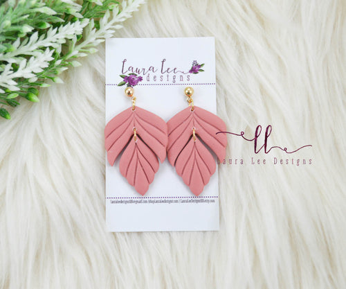 Penelope Clay Earrings || Dusty Rose