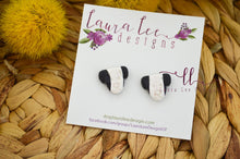 Dog Clay Stud Earrings || White and Black