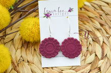 Tessa Clay Earrings || Bright Burgundy || Made to Order
