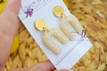 Nova Small Arch Clay Earrings || Opal