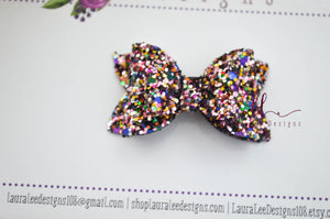 Stacked Pippy Style Bow || Blind Date Glitter