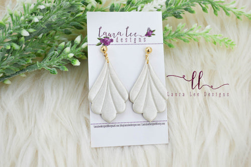 Della Clay Earrings || White Pearl || Made to Order