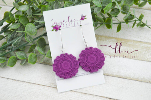 Tessa Clay Earrings || Plum Purple