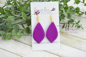 Small Ursa Clay Earrings || Plum Purple Textured