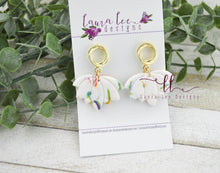 Lotus Flower Clay Earrings || Subtle Rainbow