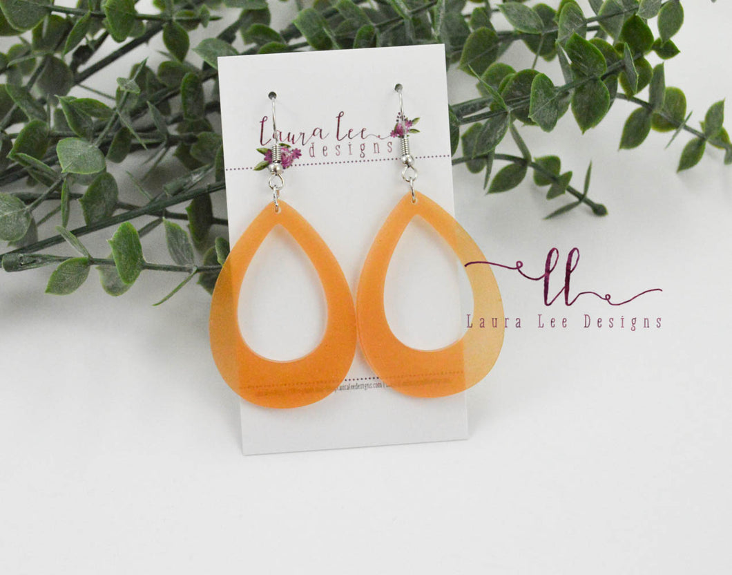 Resin Earrings || Butternut Squash Teardrop