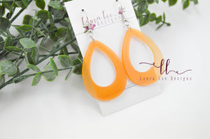 Resin Earrings || Butternut Squash Teardrop