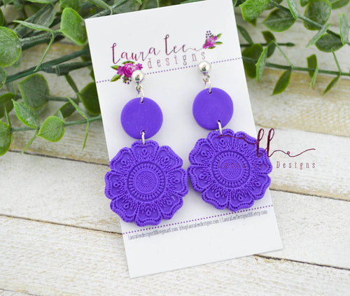 Tessa Clay Earrings || Summer Purple