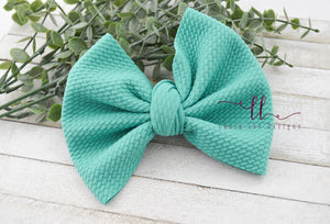 Large Julia Messy Bow Style Bow || Teal