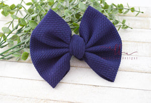 Large Julia Messy Bow Style Bow || Navy Blue