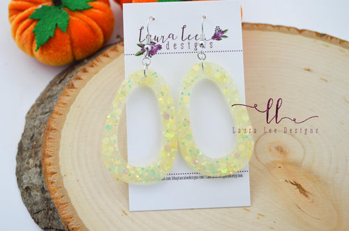 Teardrop Resin Earrings || Glow in the dark Glitter