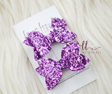 Pippy Style Pigtail Bow Set || Lavender Glitter