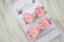 Pixie Bows || Pigtail Bow Set || Glitzy Girl Glitter