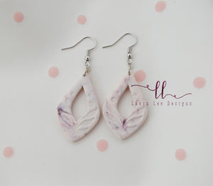 Small Ursa Cutout Clay Earrings || Valentine's Day Swirl