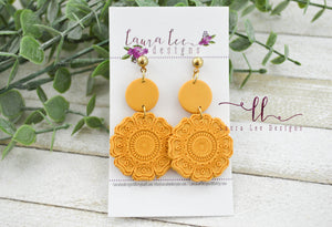 Tessa Clay Earrings || Mustard Yellow || Made to Order