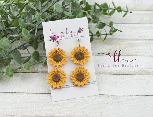 Sunflowers Clay Earrings || Made to Order