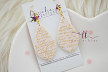 Ursa Clay Earrings || Cream and Gold Love Letters