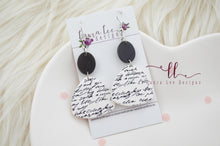 Shelly Clay Earrings || Black and White Love Letters