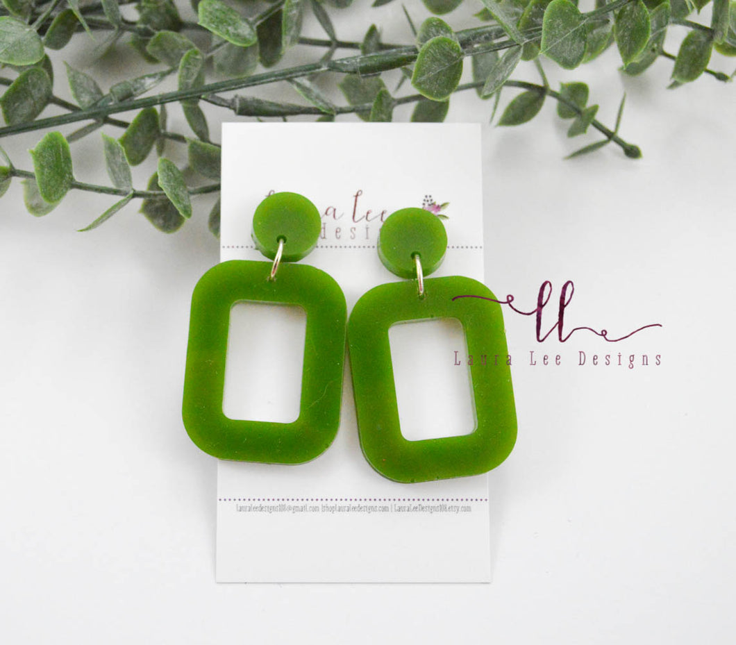 Resin Earrings || Green
