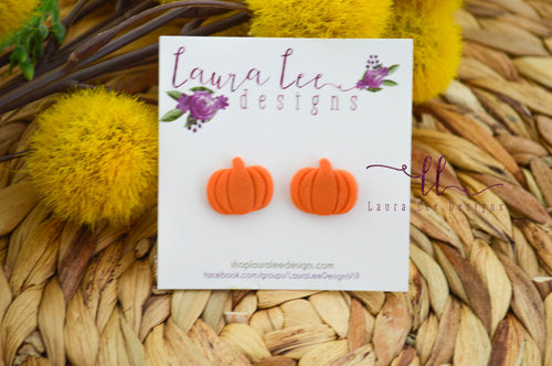 Pumpkins Stud Earrings || Orange || Made to Order