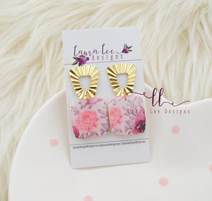 Clay Earrings || valentine's Day Floral