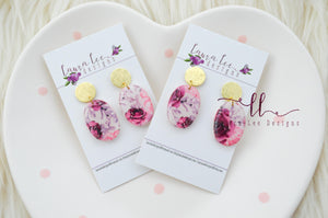Oval Clay Earrings || Valentine's Day Floral