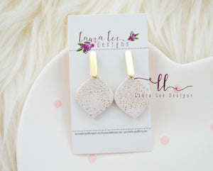 Clay Earrings || Gold and Cream