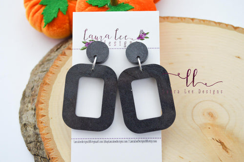 Resin Earrings || Black Pearl