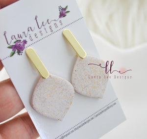 Clay Earrings || Gold and Cream